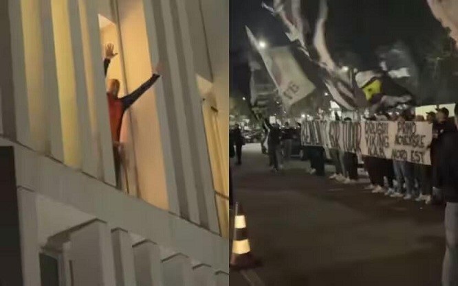 都體：尤文球迷來(lái)到酒店外支持新主帥，圖多爾向球迷們揮手致意